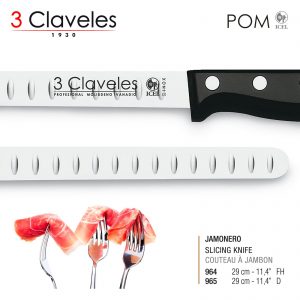 3 Claveles Proflex - Cuchillo Profesional Deshuesador Ancho 18 cm Microban.  Negro